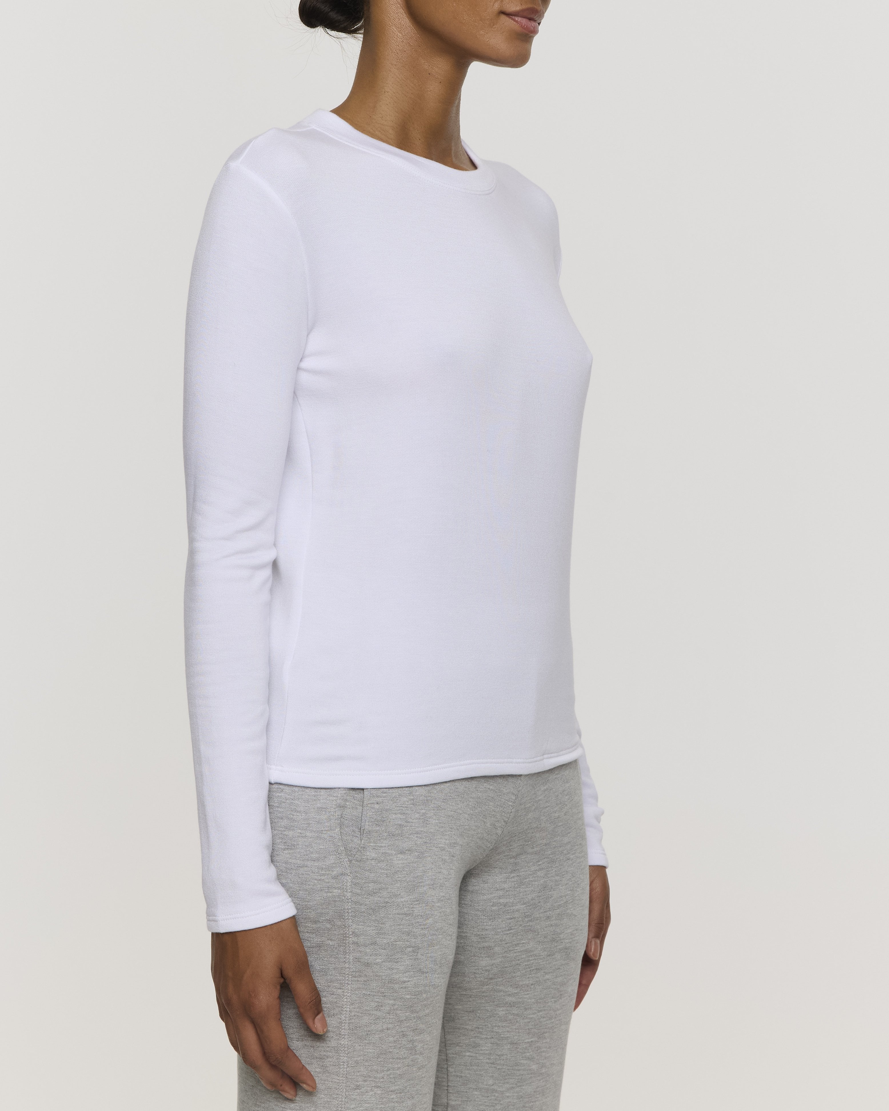 White | Women's Long Sleeve Crew Shirt