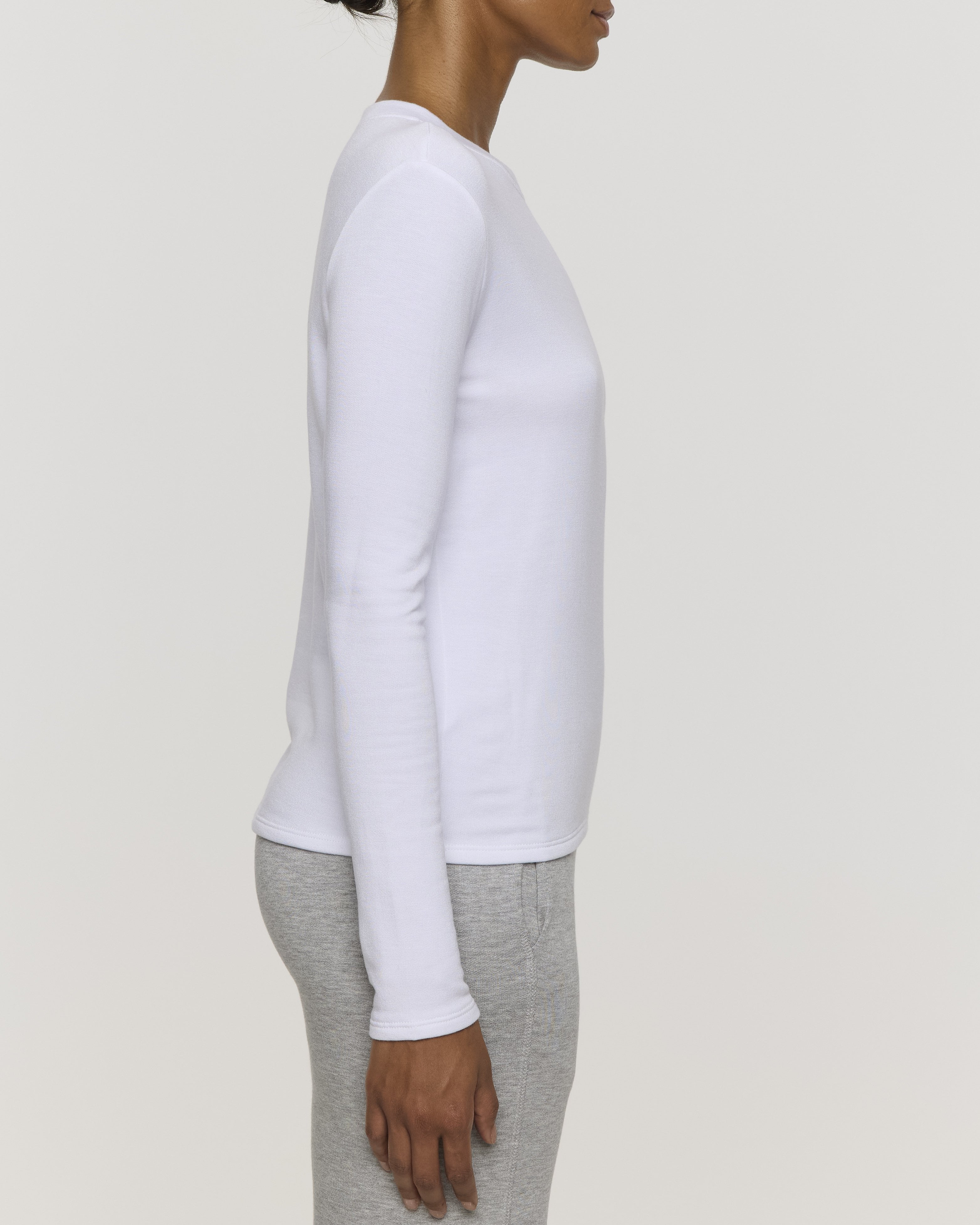 White | Women's Long Sleeve Crew Shirt