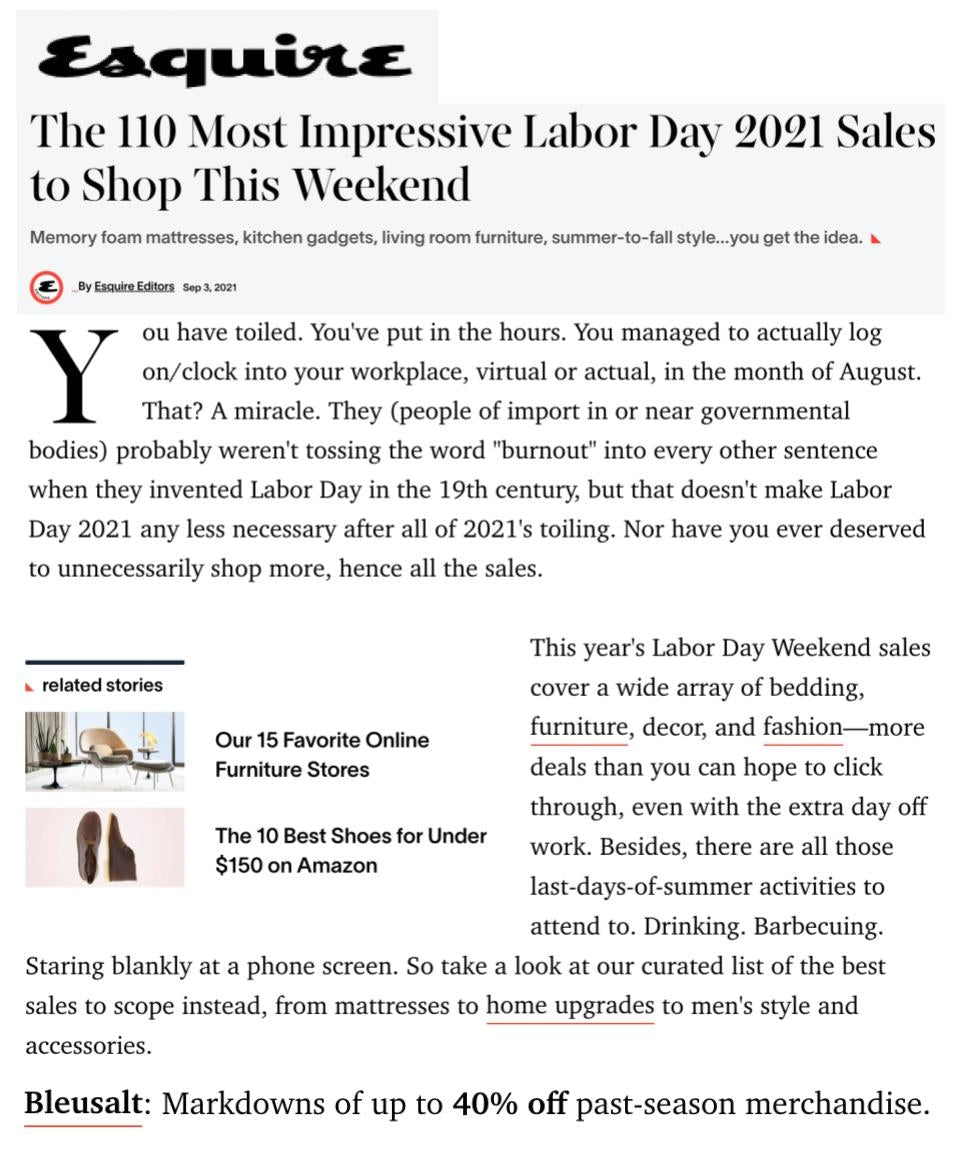 The 110 Most Impressive Labor Day 2021 Sales to Shop this Weekend-Bleusalt
