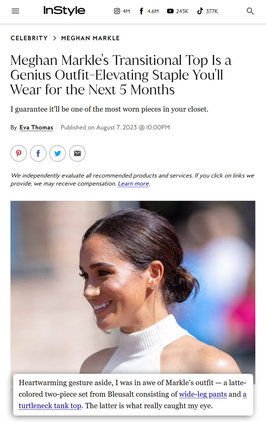 Meghan Markle's Transitional Top Is a Genius Outfit-Elevating Staple You'll Wear for the Next 5 Months