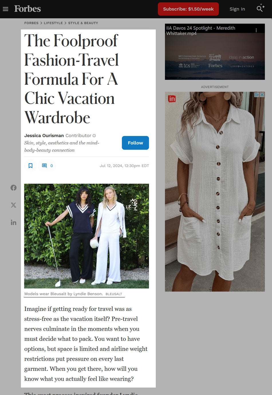 The Foolproof Fashion-Travel Formula For A Chic Vacation Wardrobe