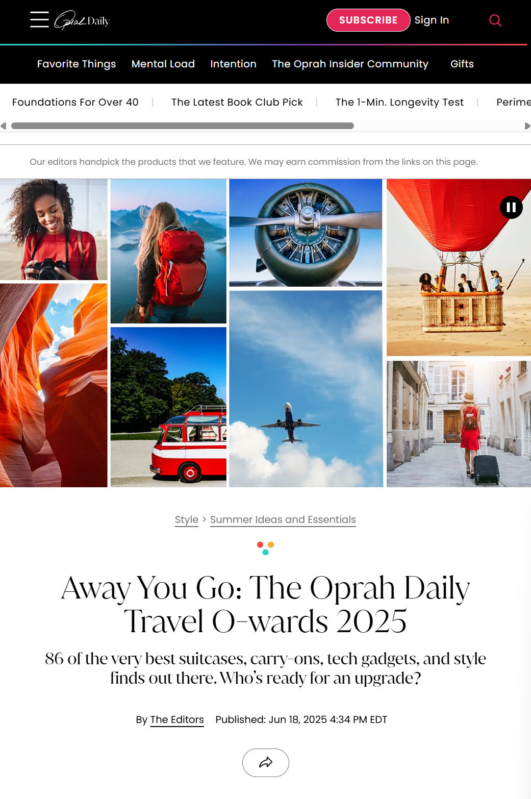 Away You Go: The Oprah Daily Travel O-wards 2025