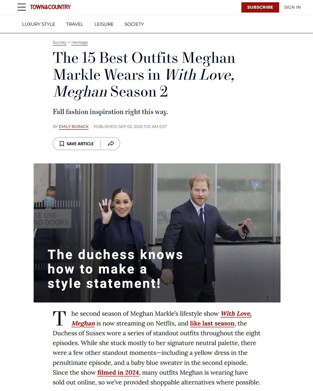 The 15 Best Outfits Meghan Markle Wears in With Love, Meghan Season 2