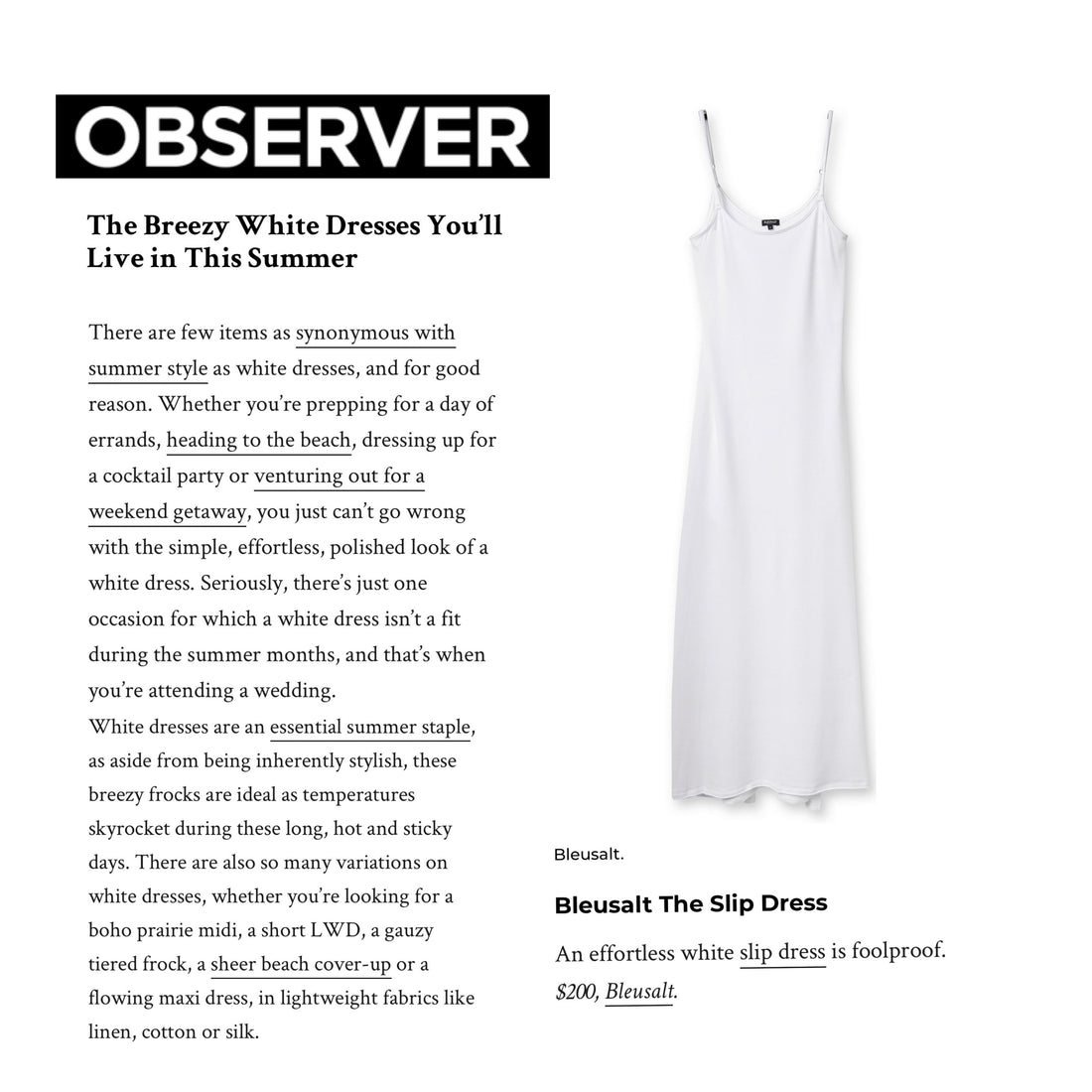 The Breezy White Dresses You'll Live in This Summer-Bleusalt