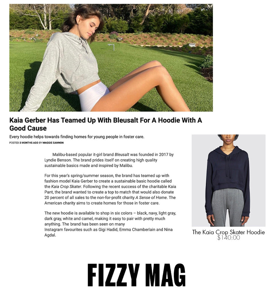 Kaia Gerber Has Teamed Up With Bleusalt For A Hoodie With A Good Cause-Bleusalt