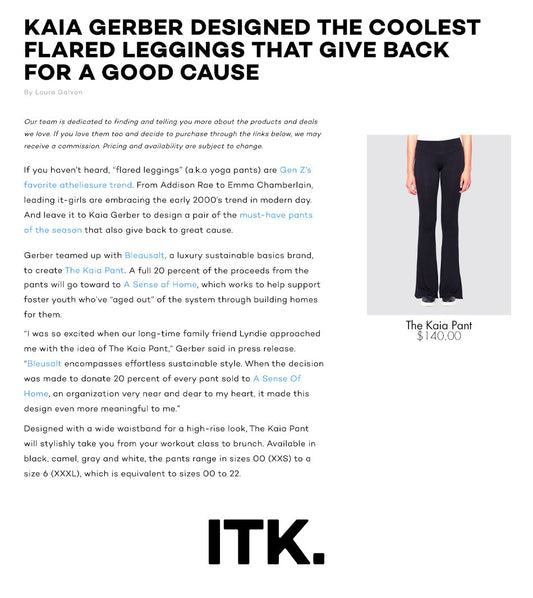 Kaia Gerber designed the coolest flared leggings that give back for a good cause-Bleusalt