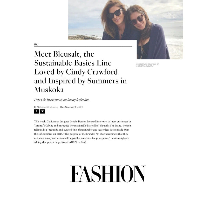 Meet Bleusalt, the Sustainable Basics Line Loved by Cindy Crawford and Inspired by Summers in Muskoka-Bleusalt
