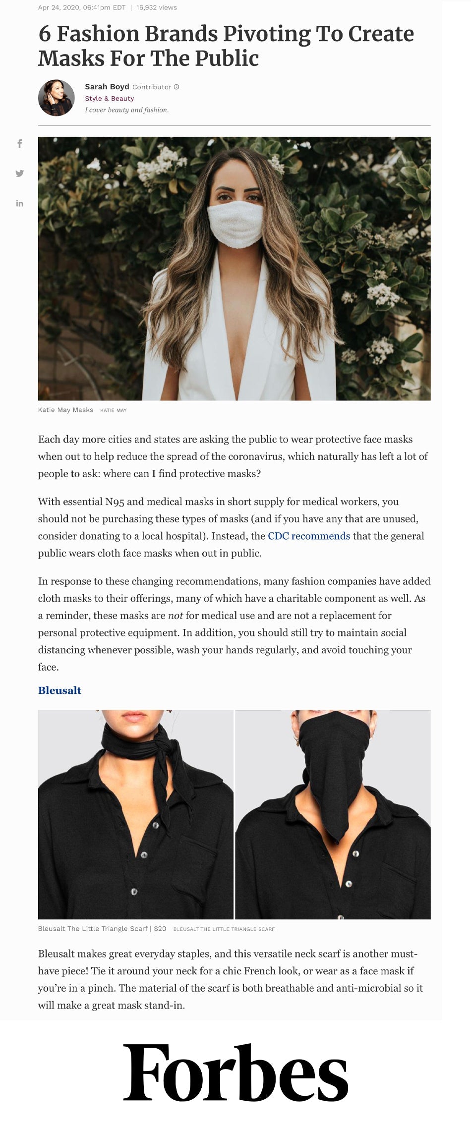 6 Fashion Brands Pivoting To Create Masks For The Public-Bleusalt