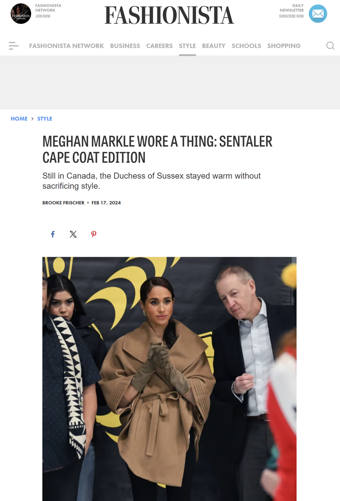 MEGHAN MARKLE WORE A THING: SENTALER CAPE COAT EDITION