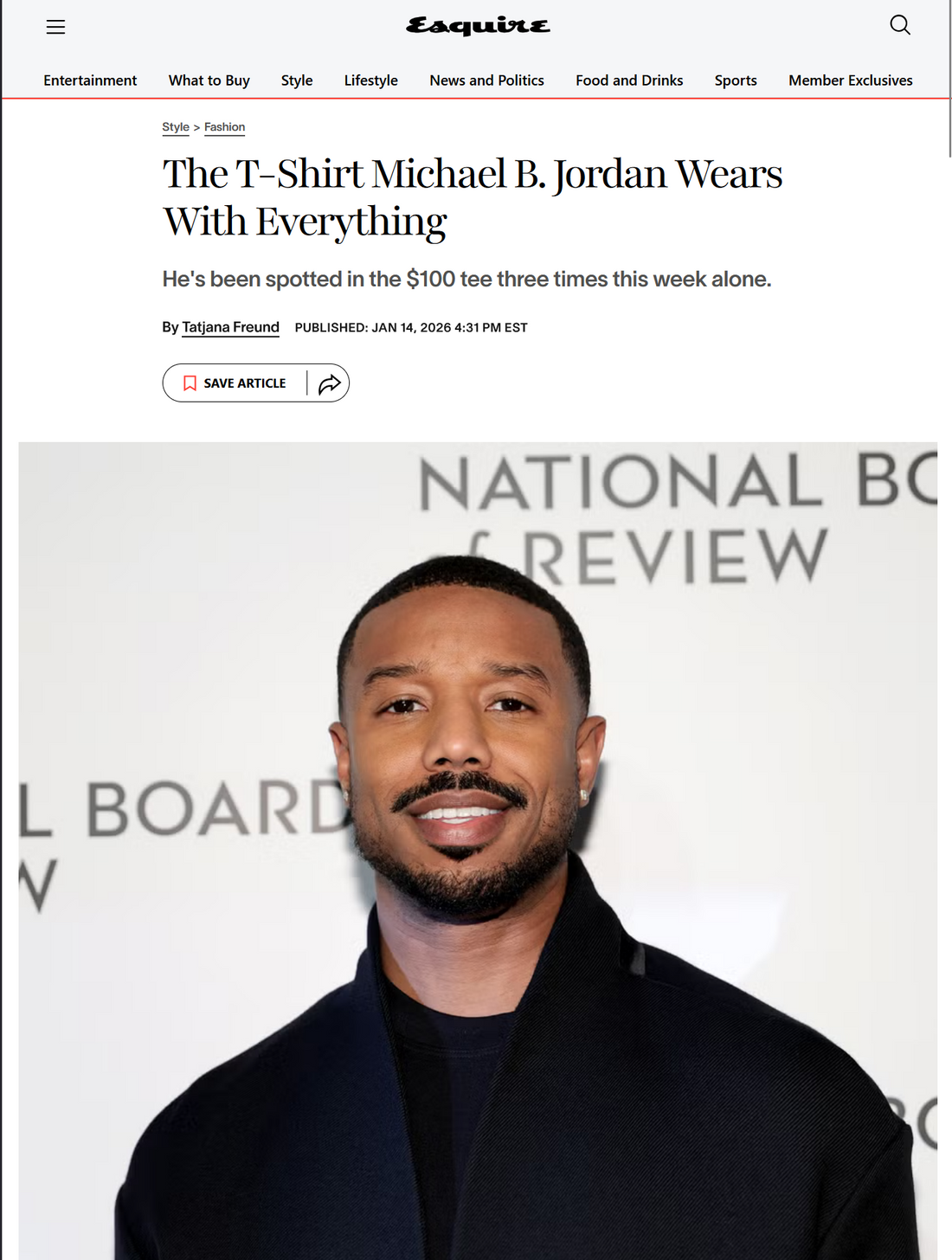 The T-Shirt Michael B. Jordan Wears With Everything