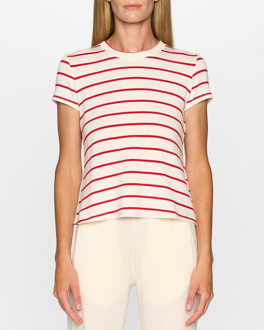 Red stripe Bleusalt T-shirt for transitional layering