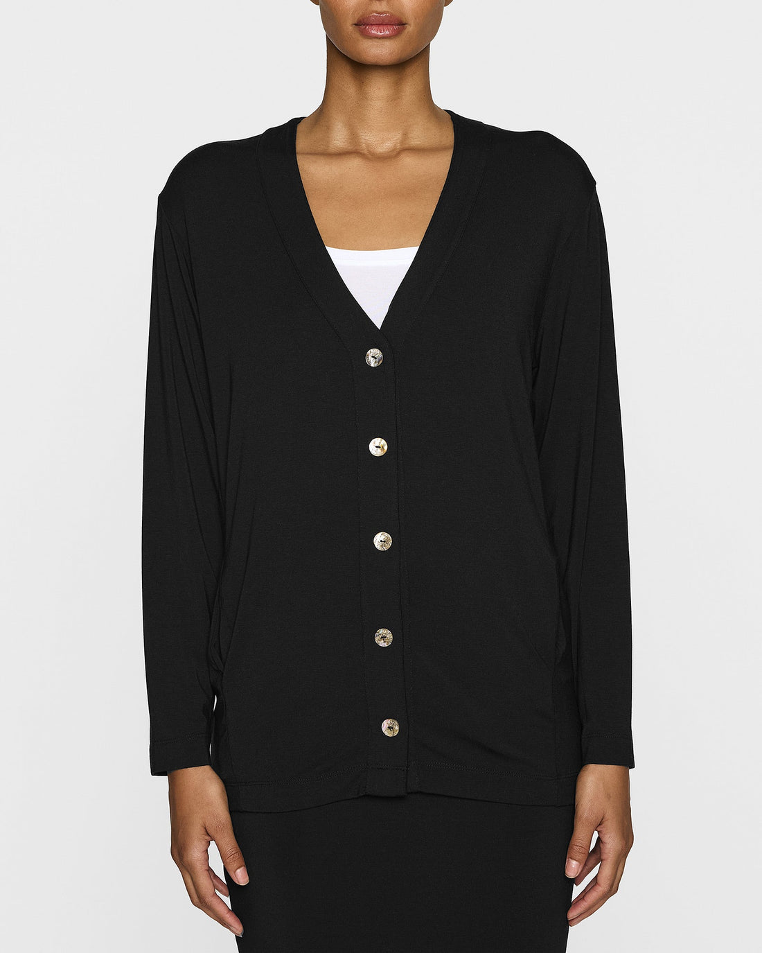 Black Bleusalt oversized cardigan styled for summer layering