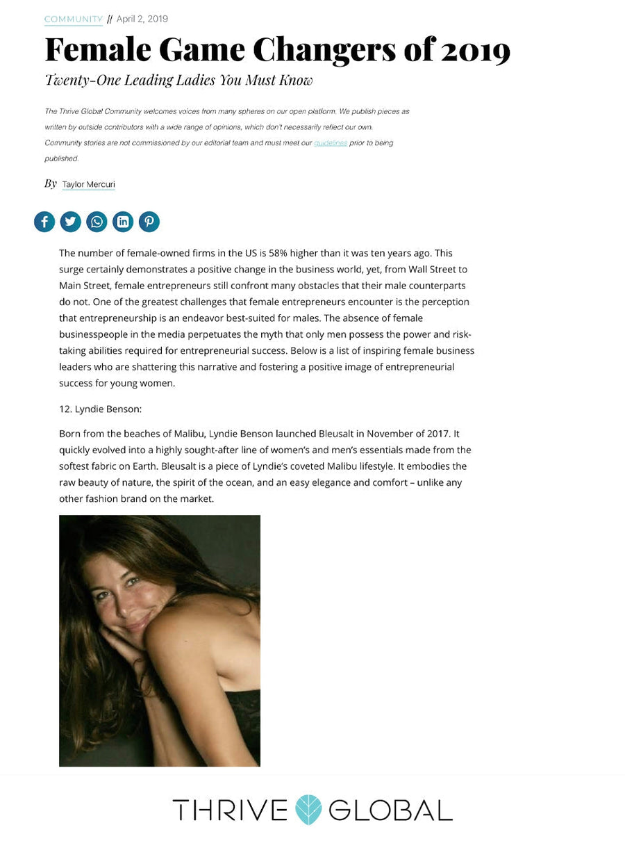 Female Game Changers of 2019 - Nineteen Leading Ladies You Must Know-Bleusalt