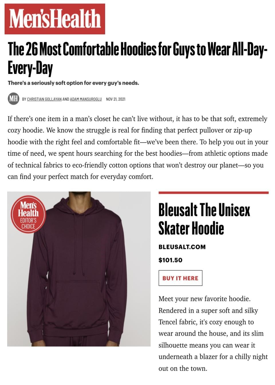 The 26 Most Comfortable Hoodies for Guys to Wear All-Day-Every-Day-Bleusalt
