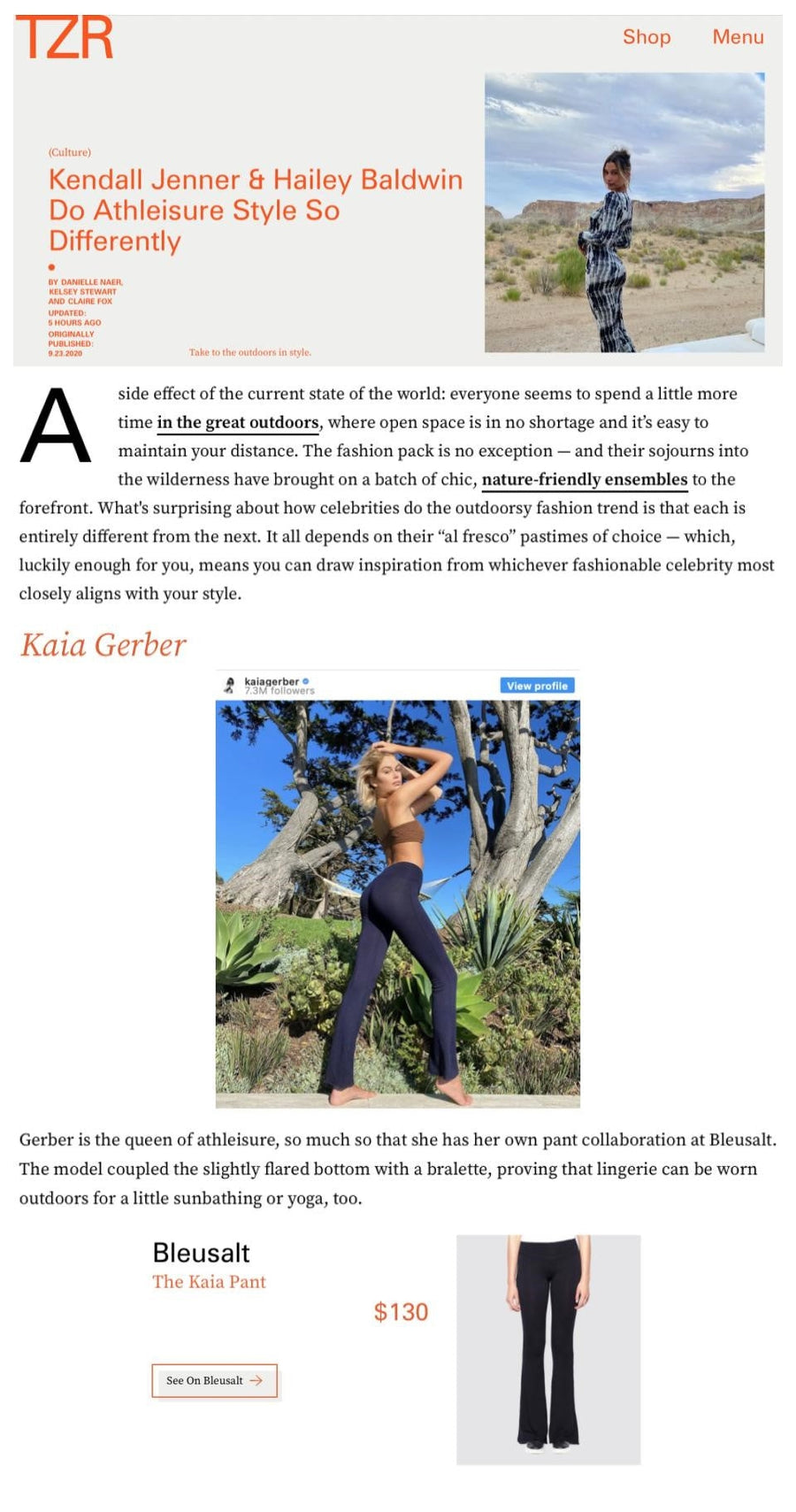 Kendall Jenner & Hailey Baldwin Do Athleisure Style So Differently-Bleusalt