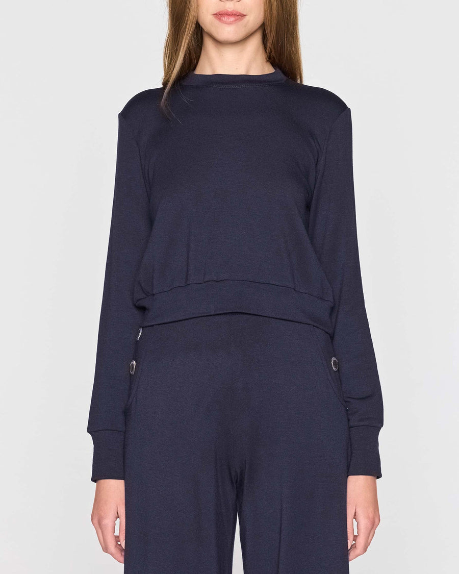 Navy Bleusalt crew-neck top