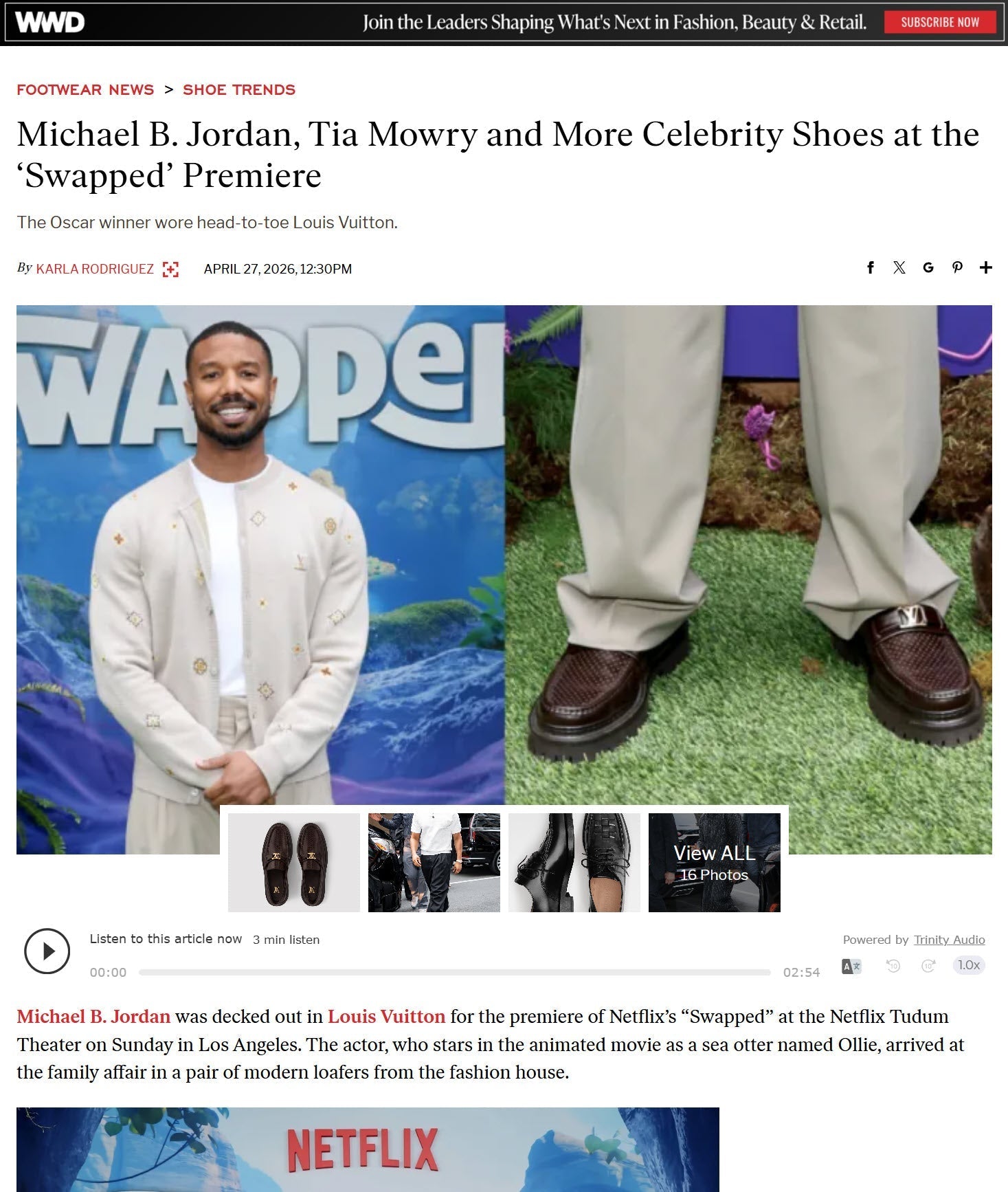 Michael B. Jordan, Tia Mowry and More Celebrity Shoes at the ‘Swapped’ Premiere