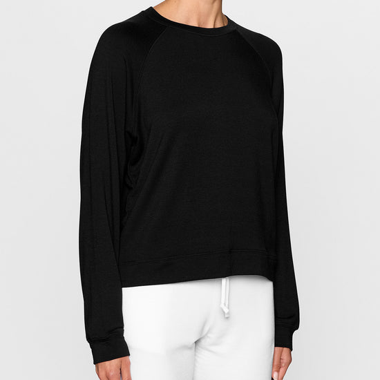 Black | Women's Raglan Crew by Bleusalt
