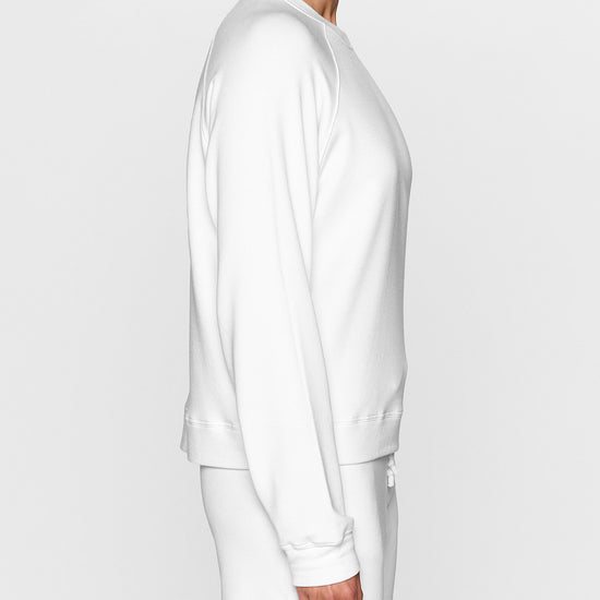White | Women's Raglan Crew by Bleusalt