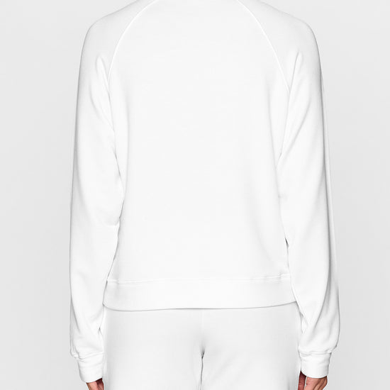 White | Women's Raglan Crew by Bleusalt