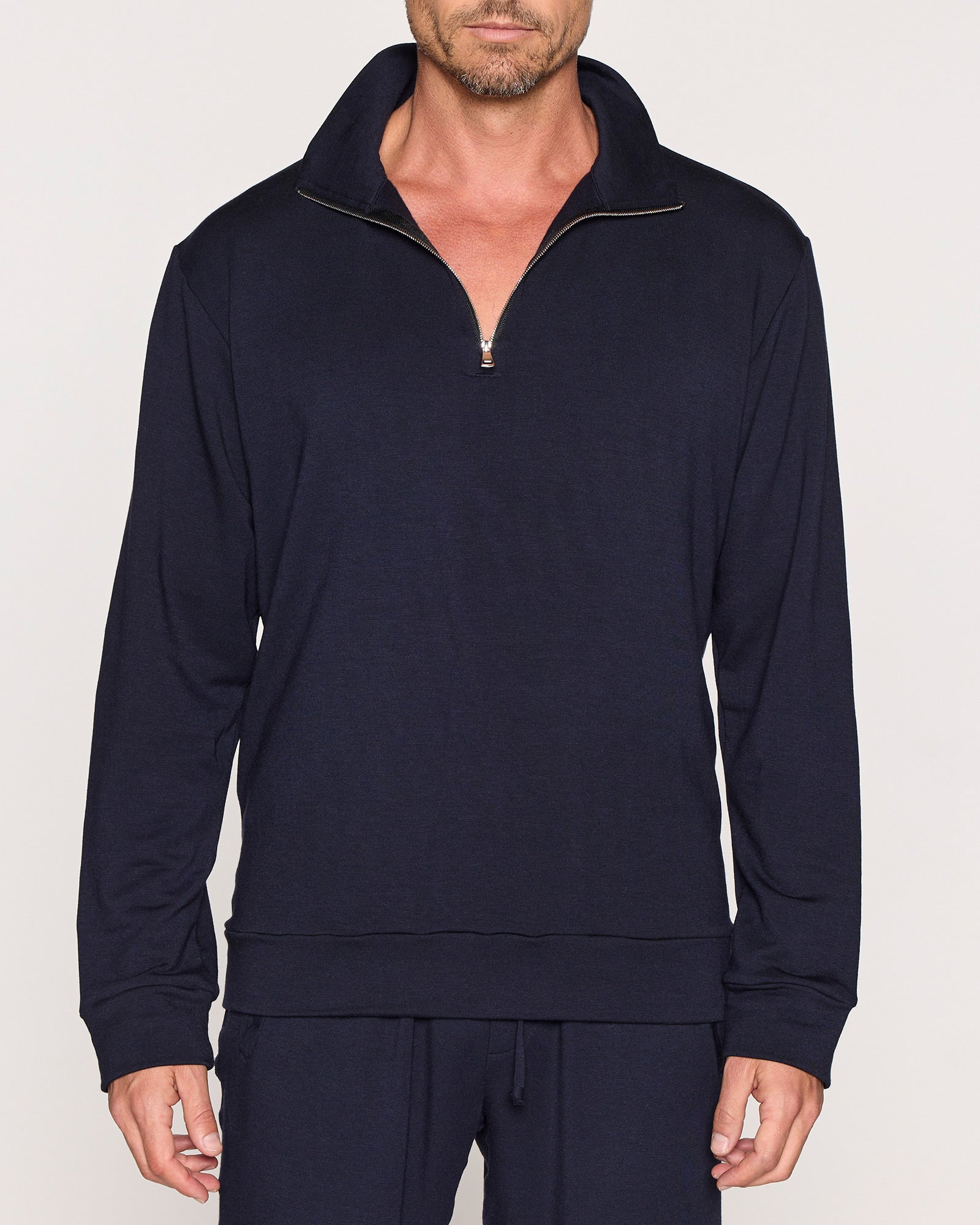 Navy | The Men's 1/4 Zip - Zipper Down Front
