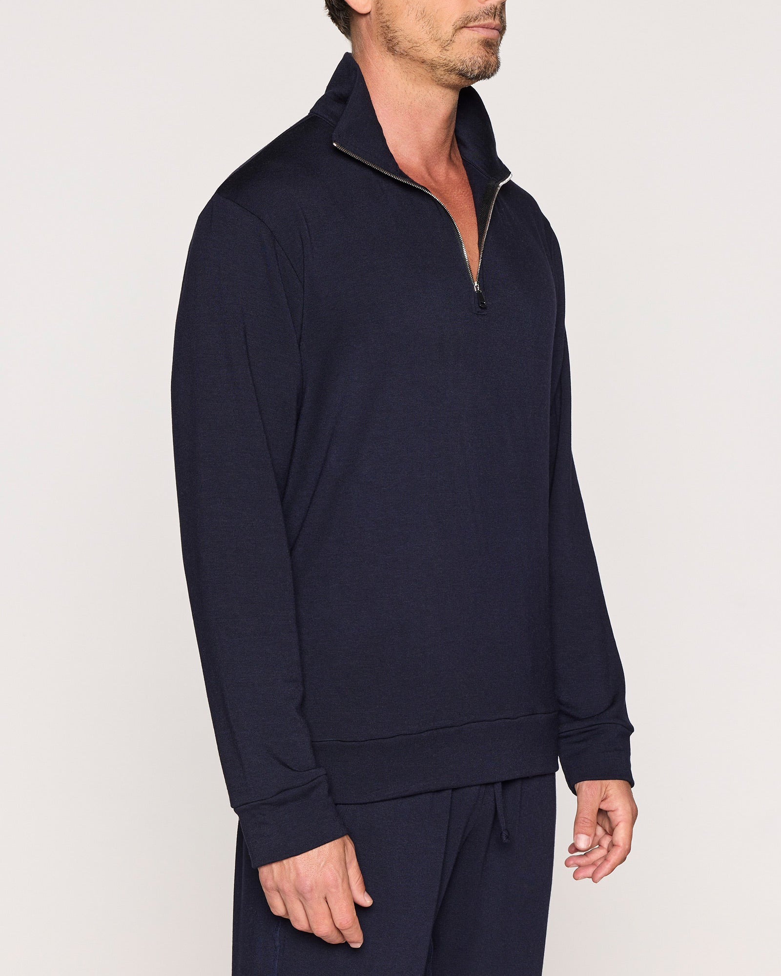 Navy | The Men's 1/4 Zip - Zipper Down Front