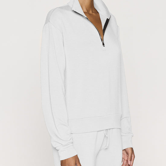 White | Women's Long Sleeve Zip Hoodie