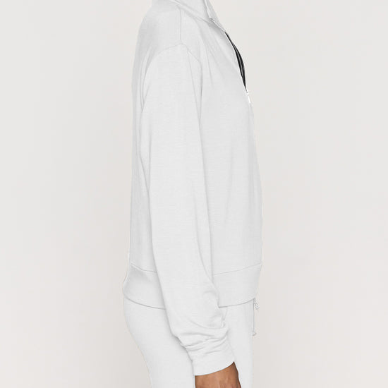 White | Women's Long Sleeve Zip Hoodie