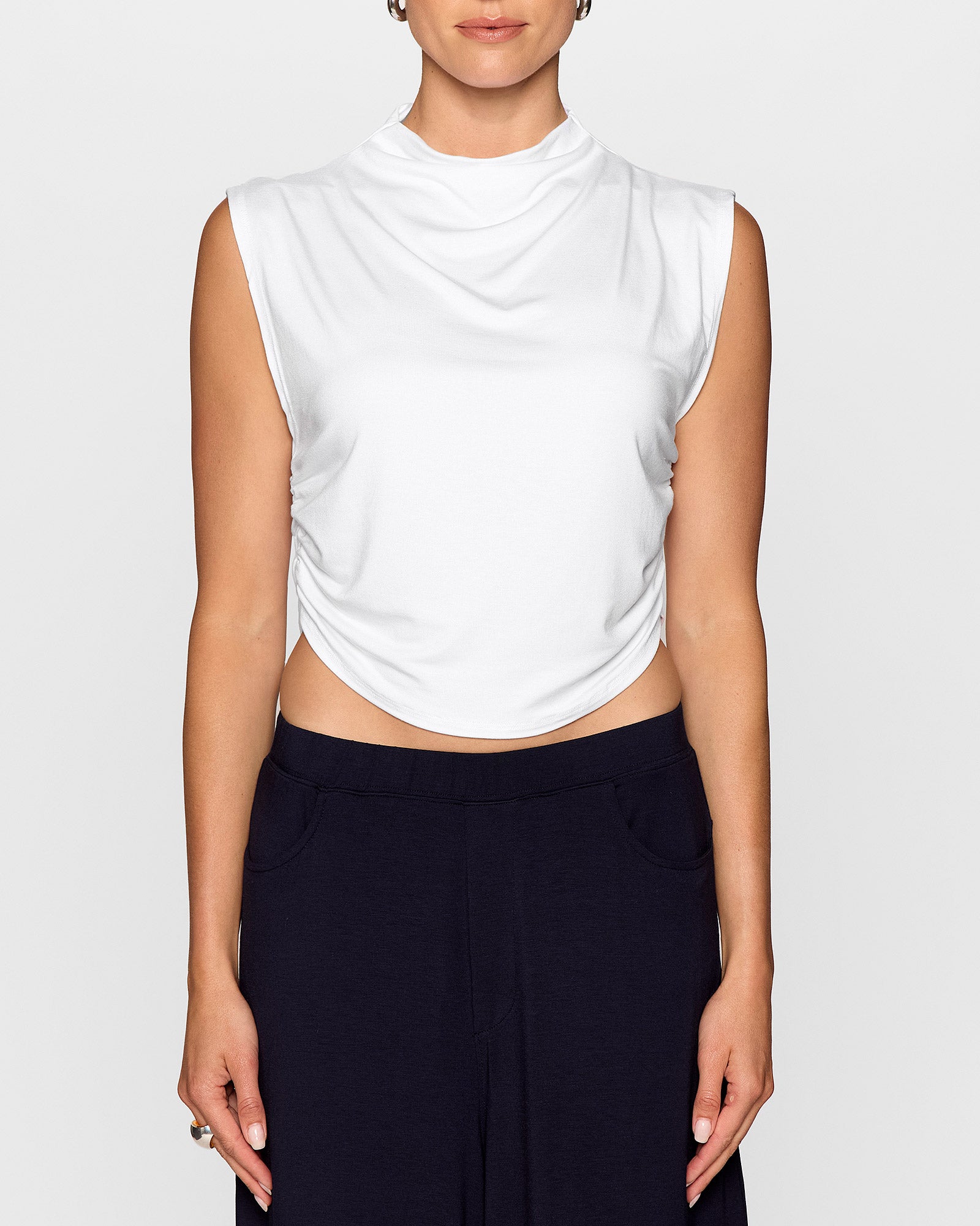 White | The Nina Top: A Sleeveless top by Bleusalt