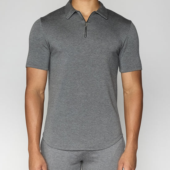 Dark Gray | Men's Zip Polo Front