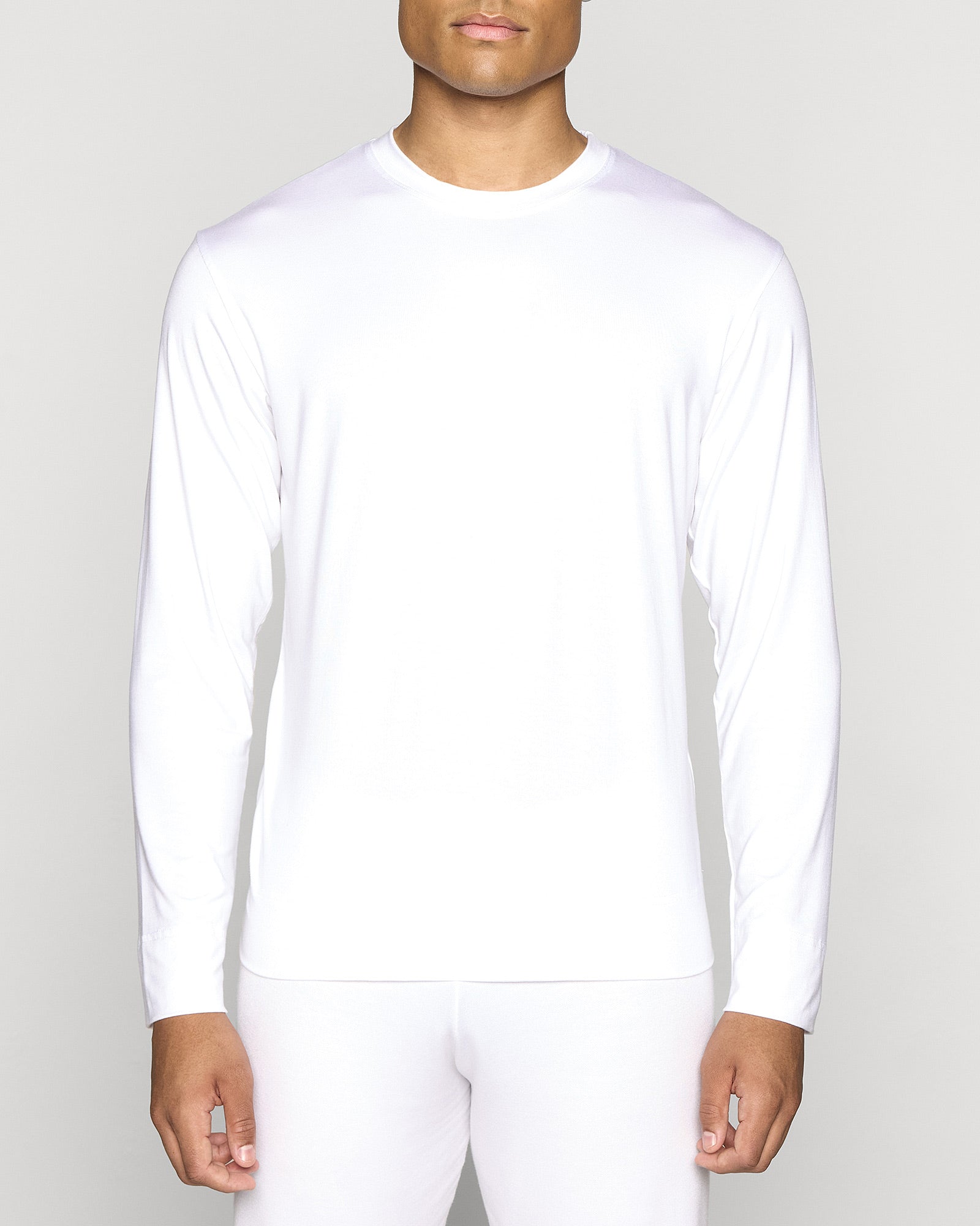 White | The Long Sleeve Crew Pullover Lite