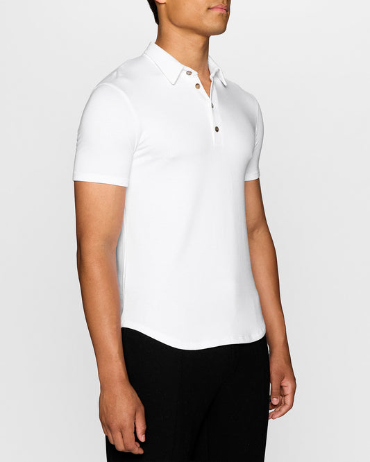 White | Men's Polo by Bleusalt