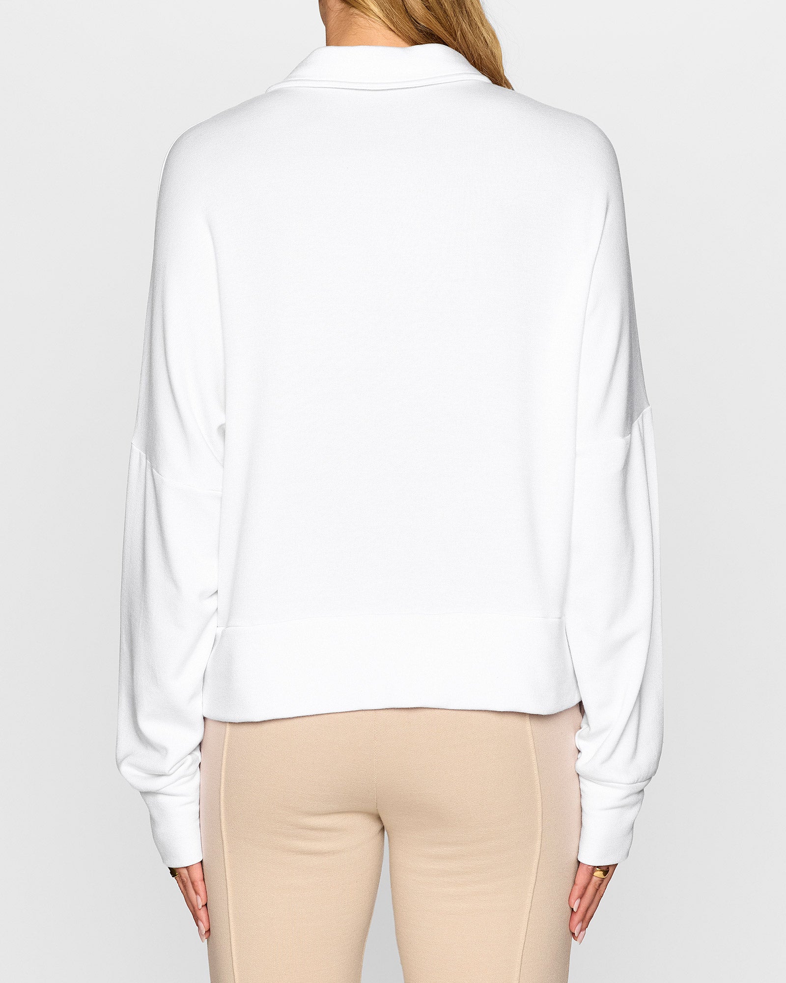 White | The Long Sleeve Oversized Polo