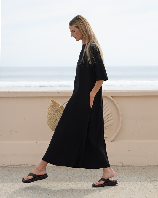 oversized black dress Comfortable V Neck Maxi Black / XS The long black prom ball gown bow tie back TYBB209 is a high Max Mara | Woman -