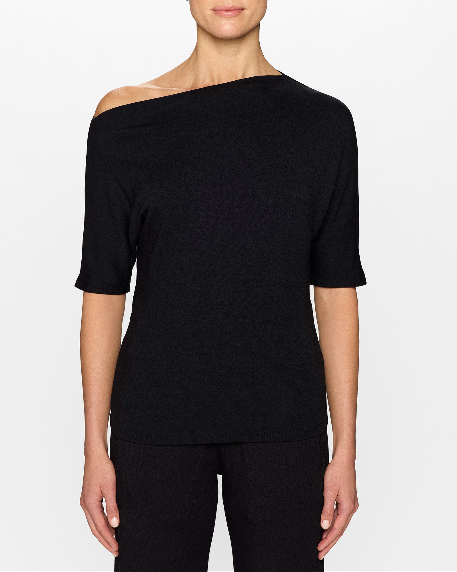 Black | The Cindy Short Sleeve Top by Bleusalt