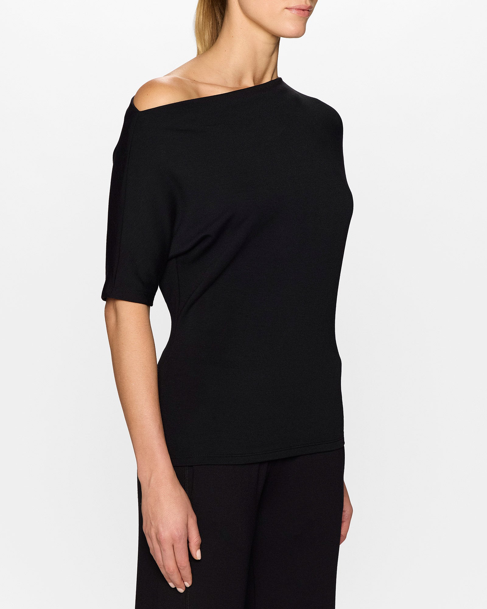 Black | The Cindy Short Sleeve Top by Bleusalt
