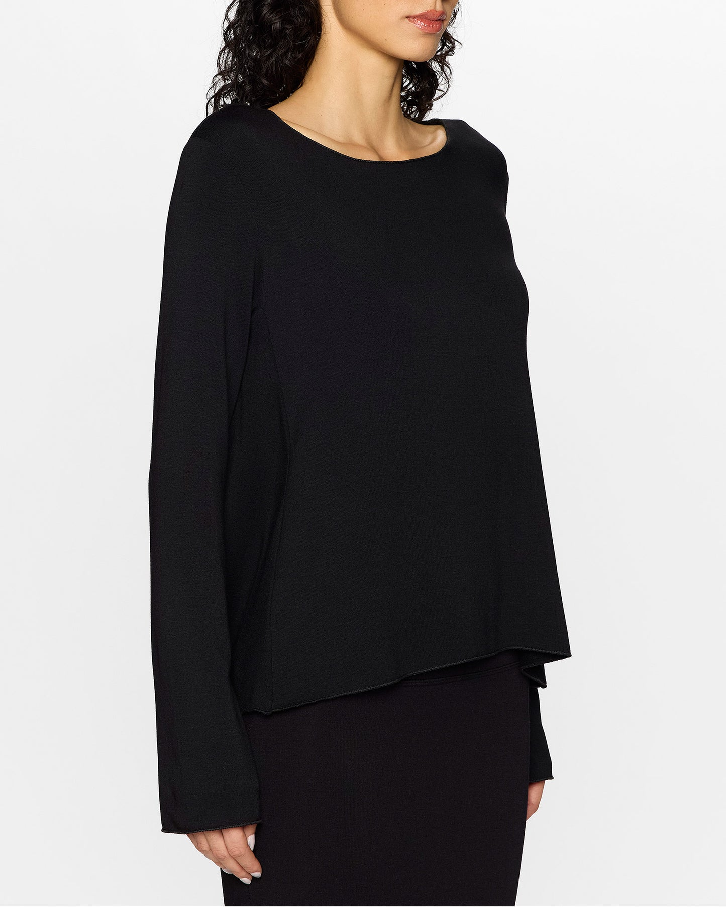 Black | The Long Barbra Top by Bleusalt