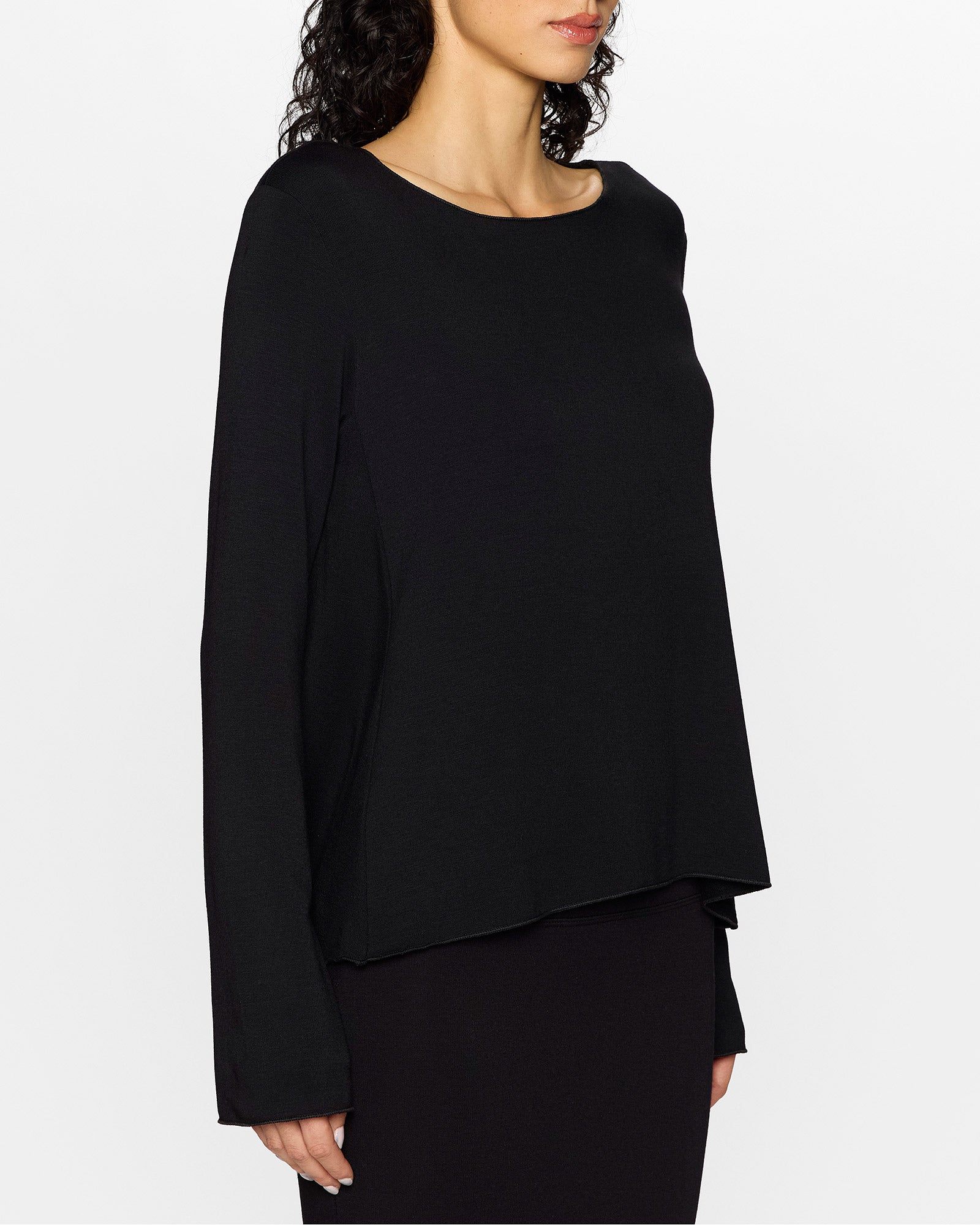 Black | The Long Barbra Top by Bleusalt