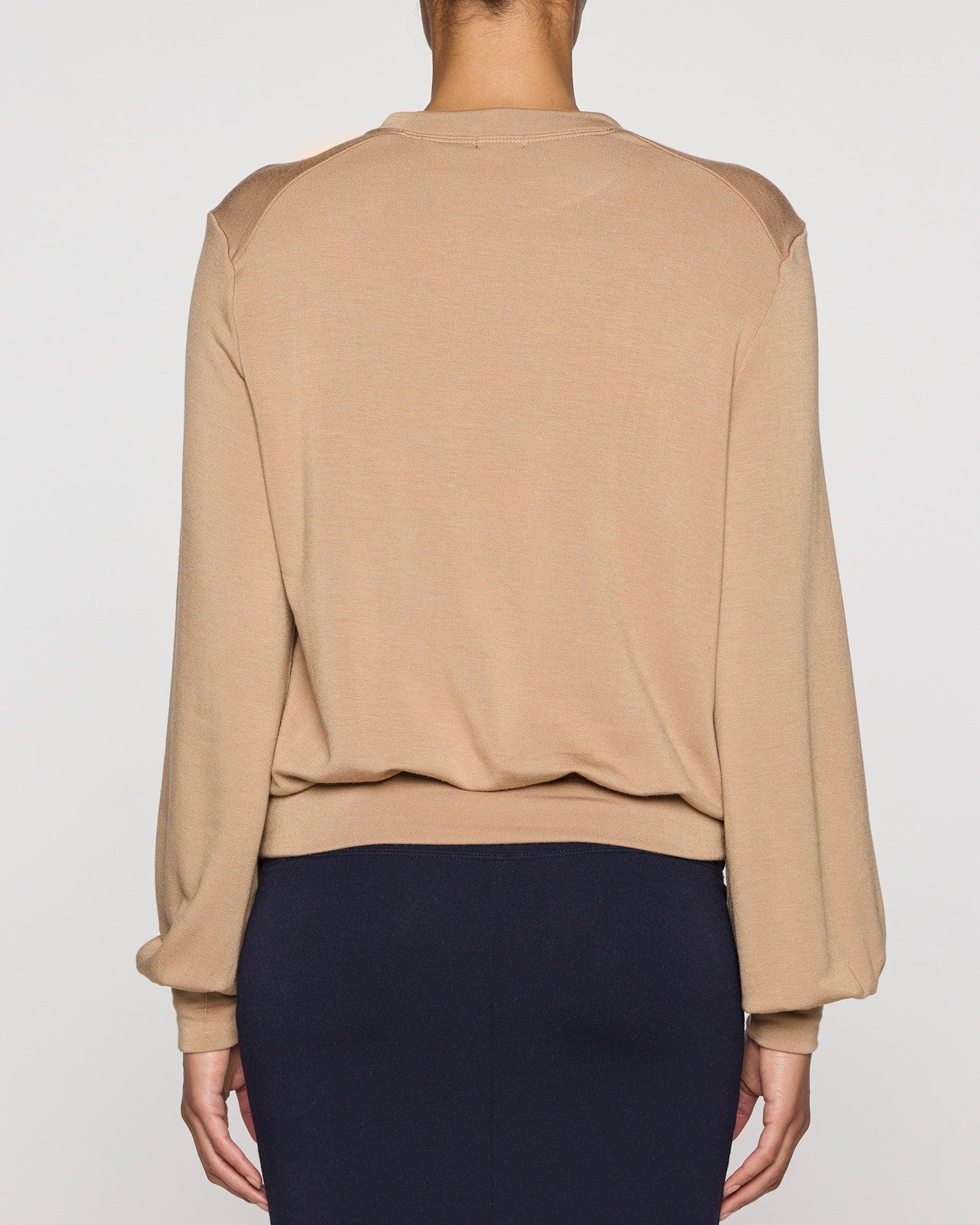 Camel | Womens Bubble Crew Long Sleeve