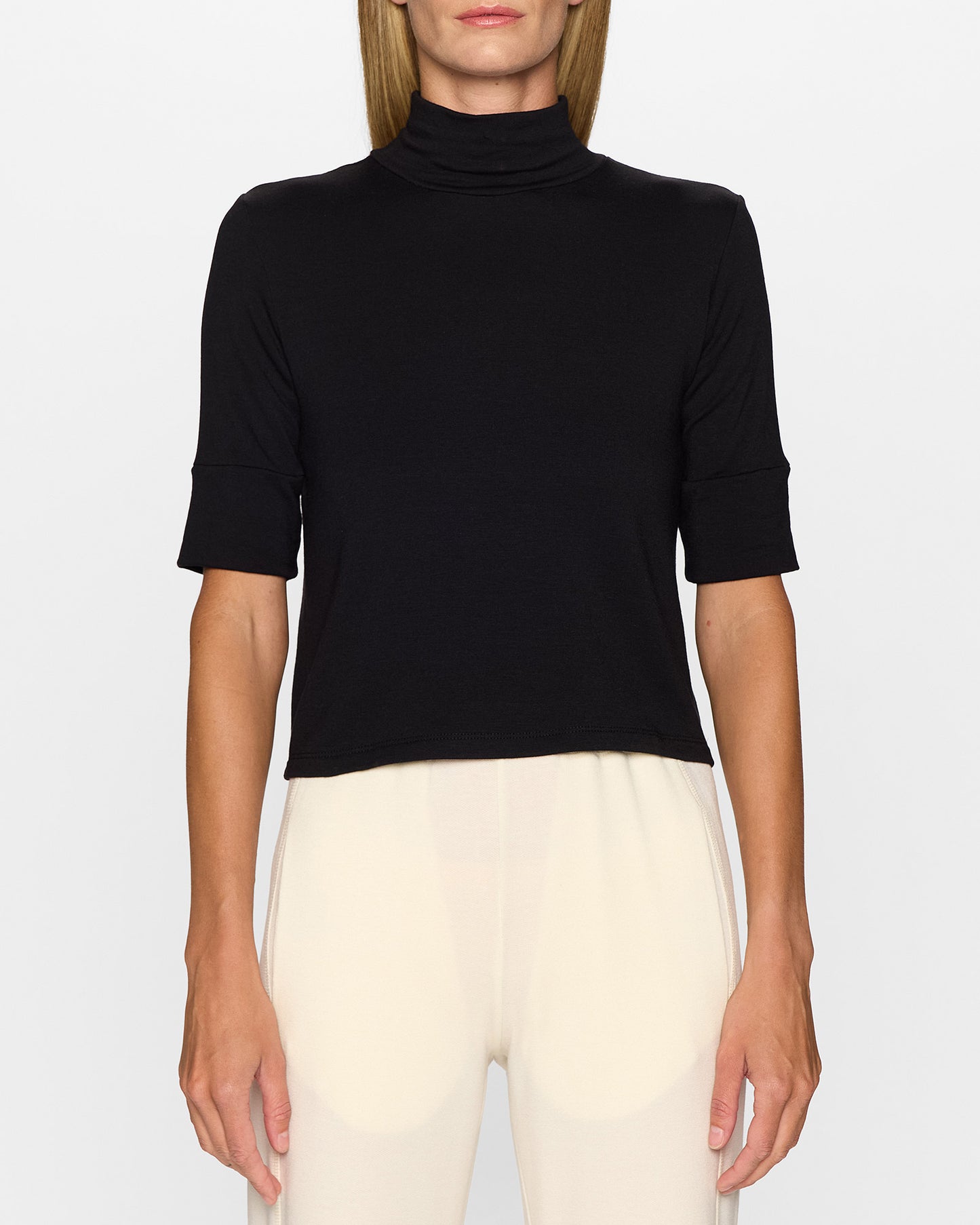 Black | Mockneck Top by Bleusalt