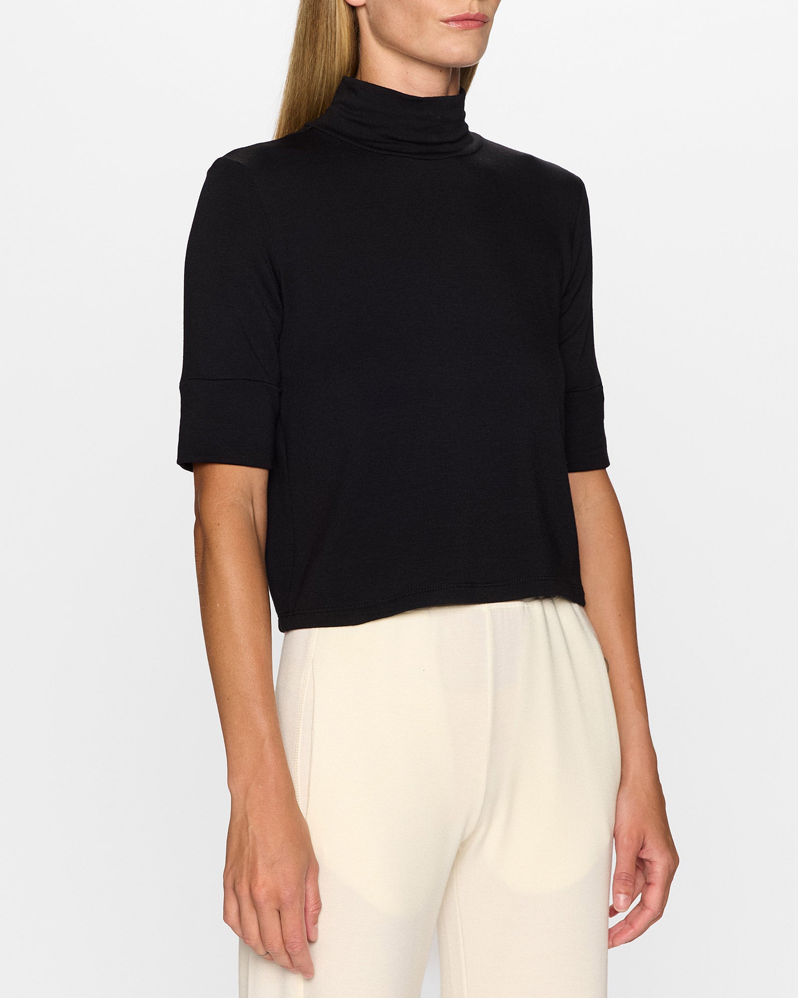 Black | Mockneck Top by Bleusalt