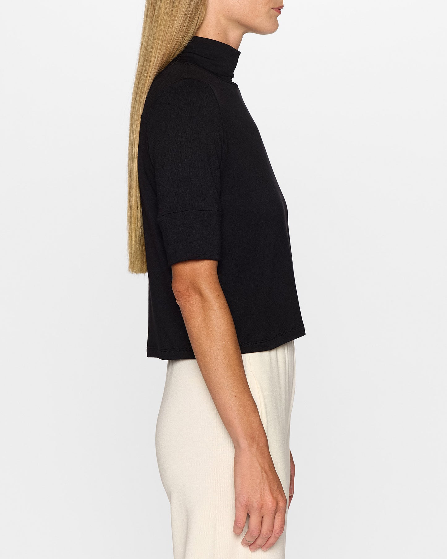 Black | Mockneck Top by Bleusalt