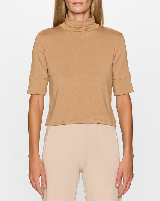 Camel | The Mock Neck Top by Bleusalt