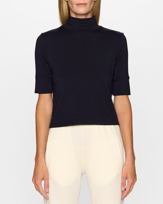 Navy | The Mock Neck Top by Bleusalt