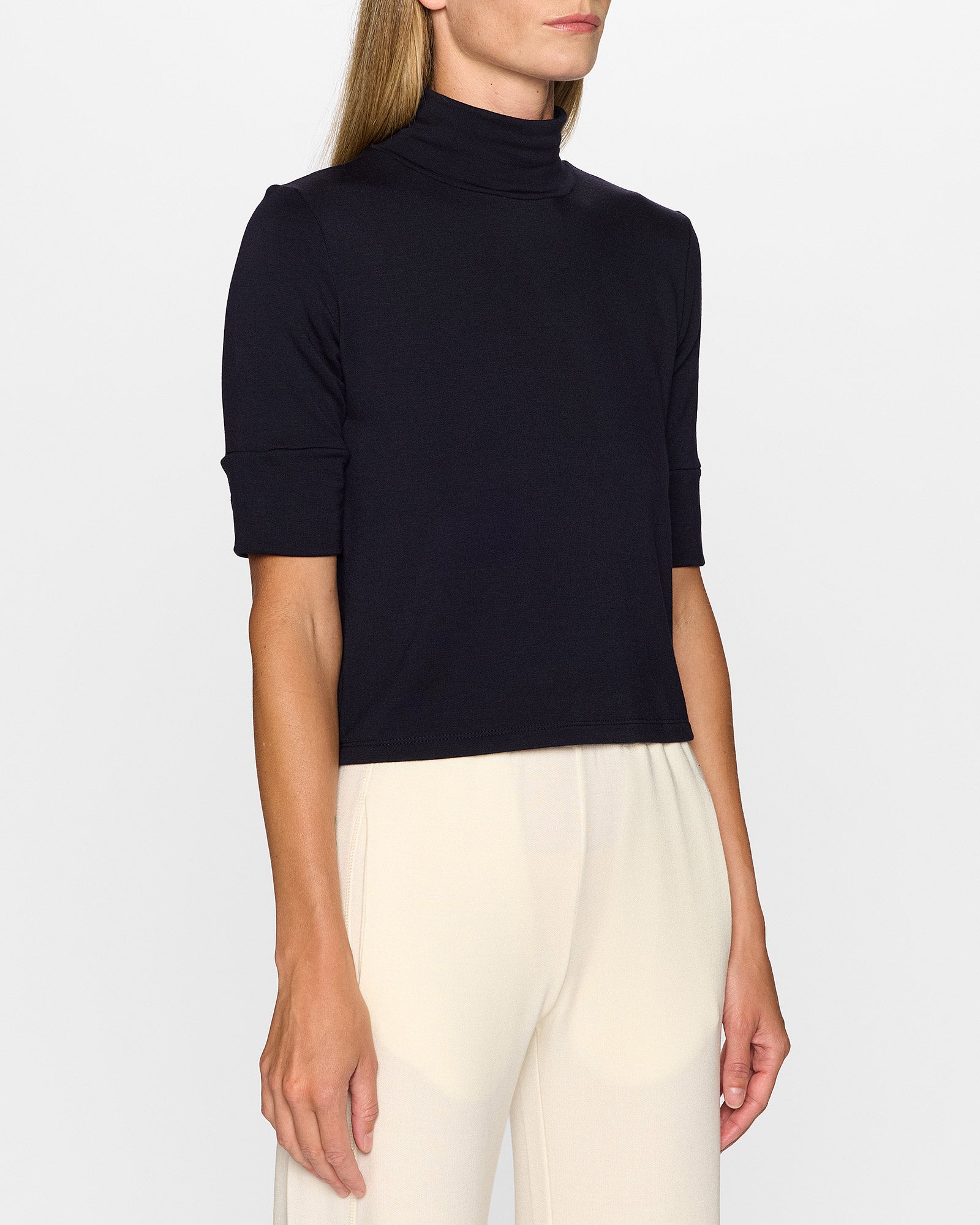 Navy | The Mock Neck Top by Bleusalt