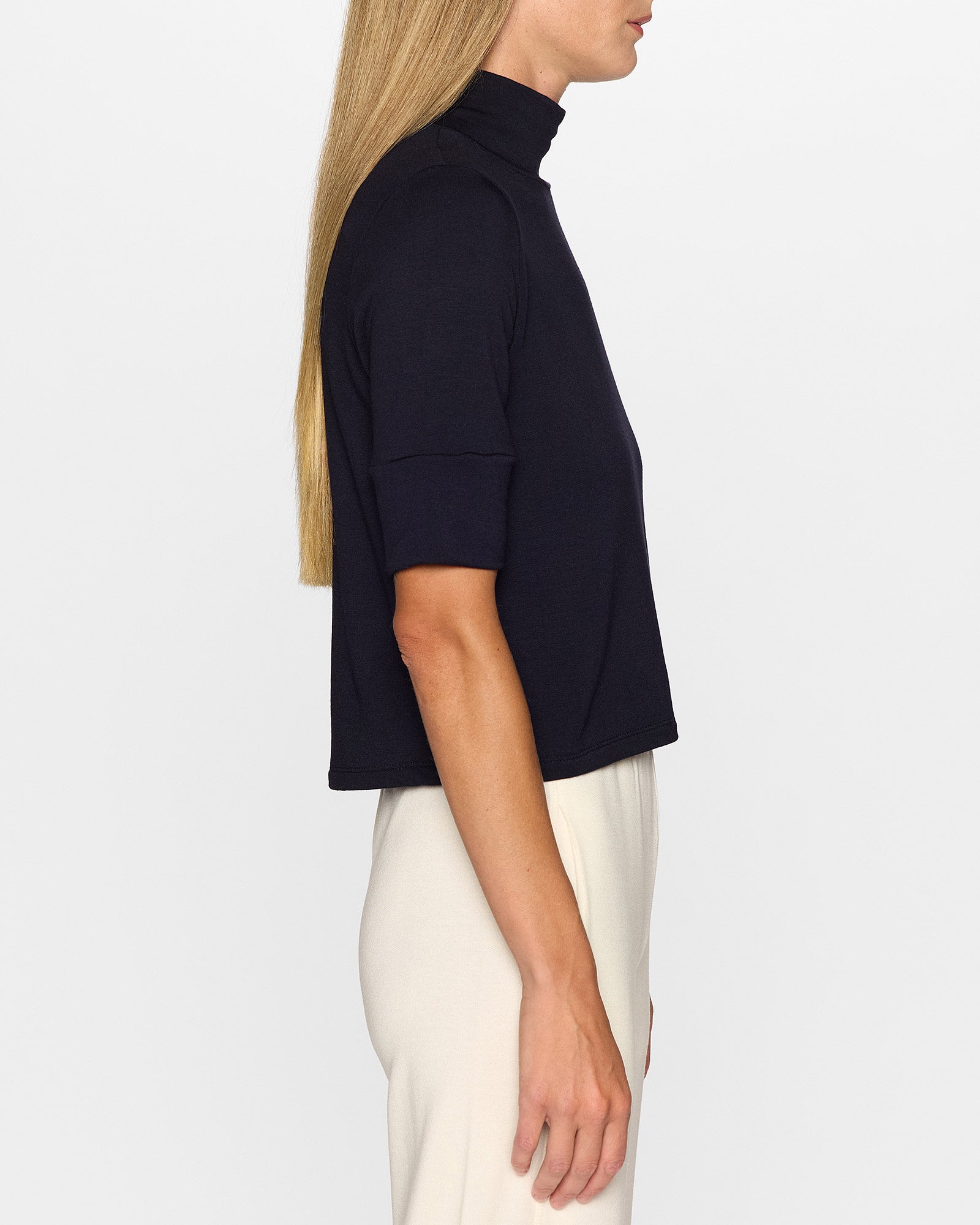 Navy | The Mock Neck Top by Bleusalt