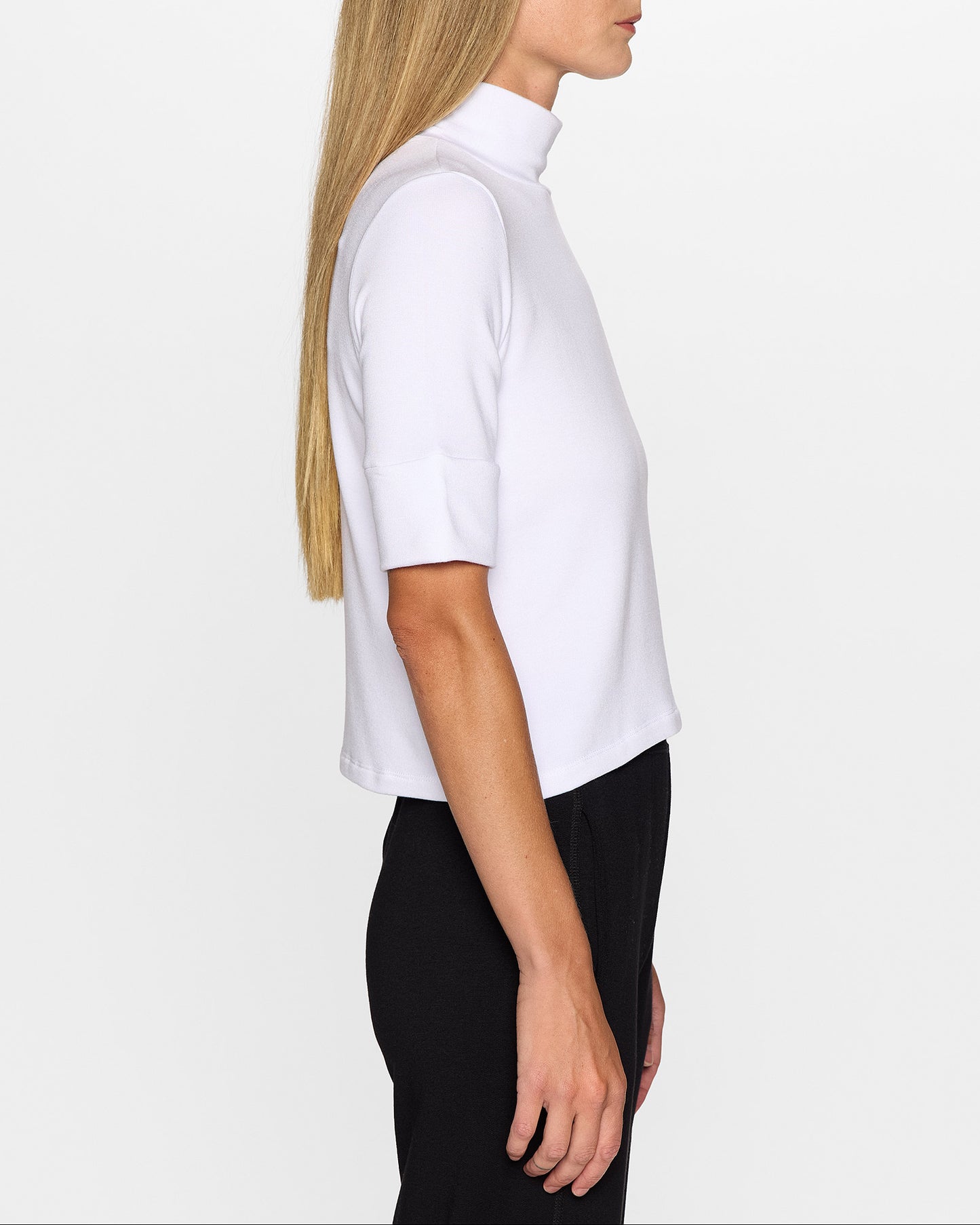 White | Mockneck Top by Bleusalt