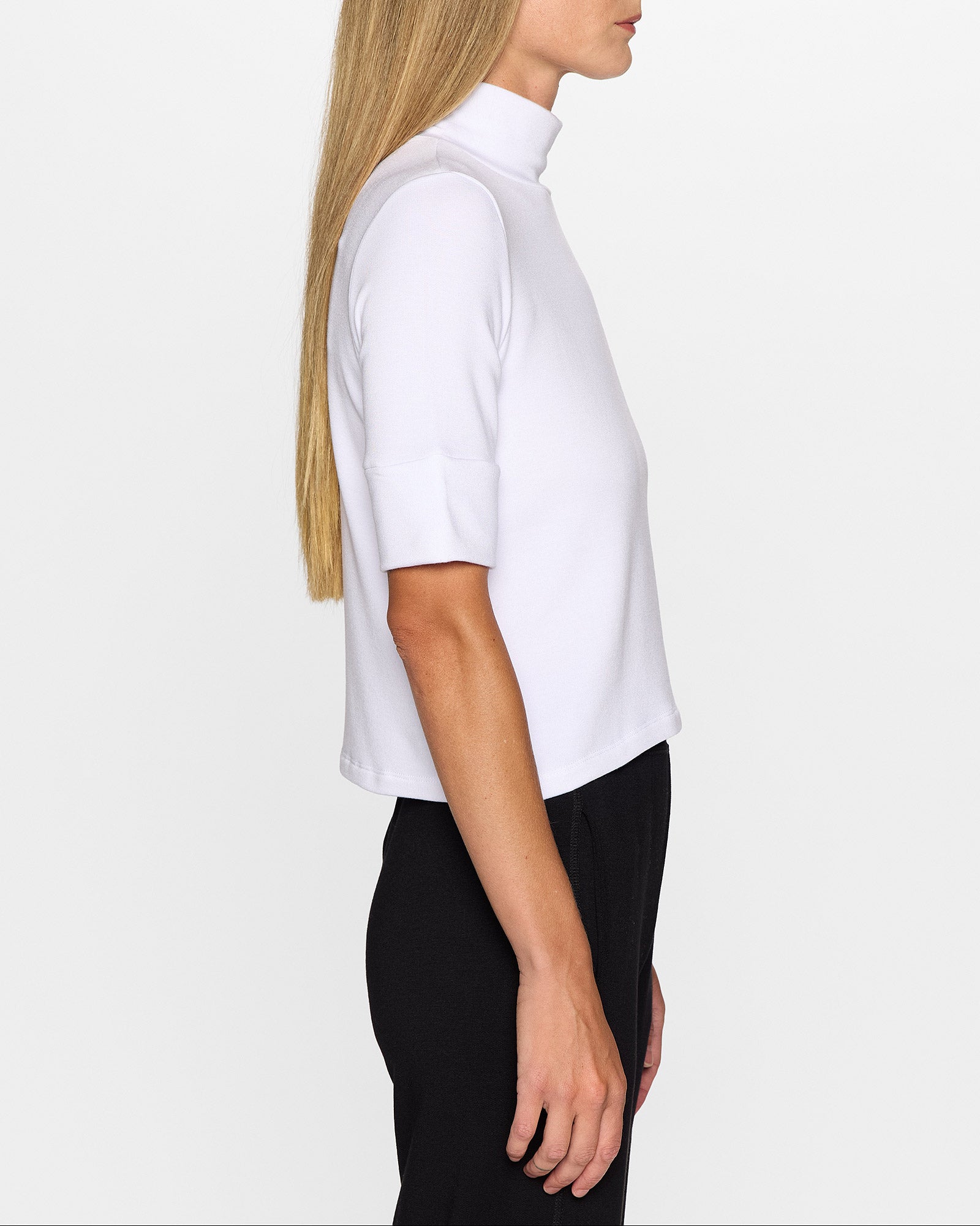 White | Mockneck Top by Bleusalt