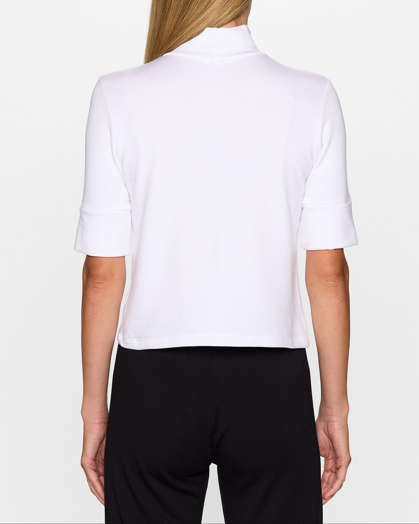 White | Mockneck Top by Bleusalt