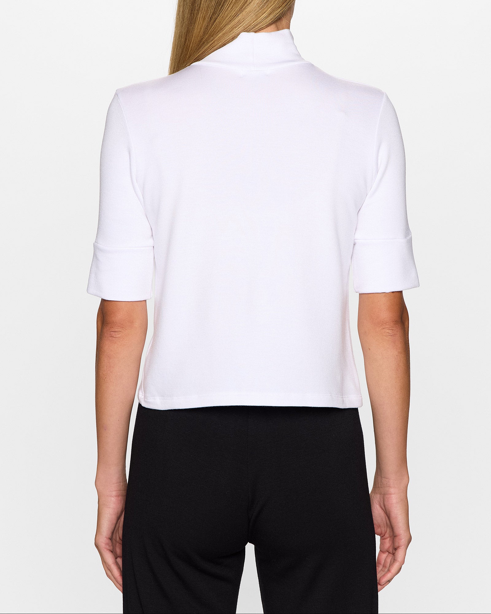 White | Mockneck Top by Bleusalt